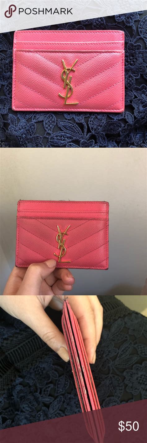 hot pink ysl card holder|saint laurent card holder sale.